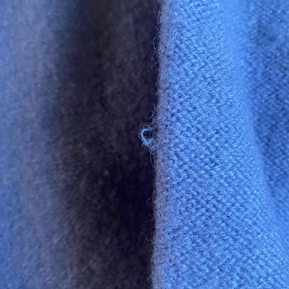 Jantzen 100% Wool Hand Embroidered Shawl Cardigan, Color Periwinkle, Size L - Picture 8 of 11